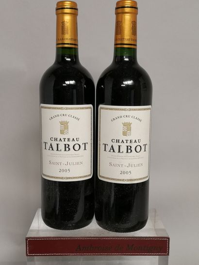 null 2 bouteilles Château TALBOT - 4e Gcc Saint Julien 2005