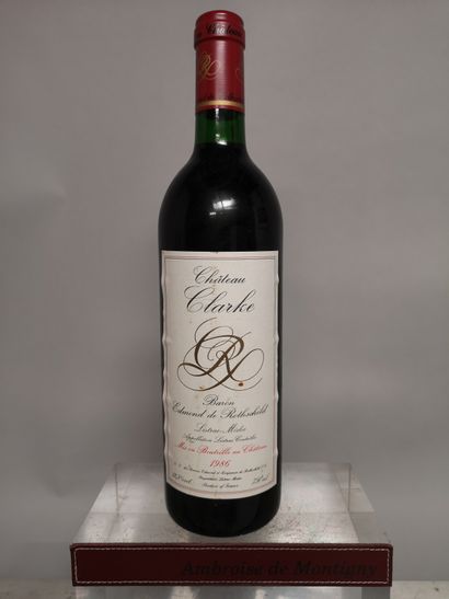 null 1 bottle Château CLARKE - Listrac Médoc 1986 

Label slightly stained.