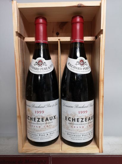 null 2 bottles ECHEZEAUX Grand cru - BOUCHARD PF 1999. Wooden case.