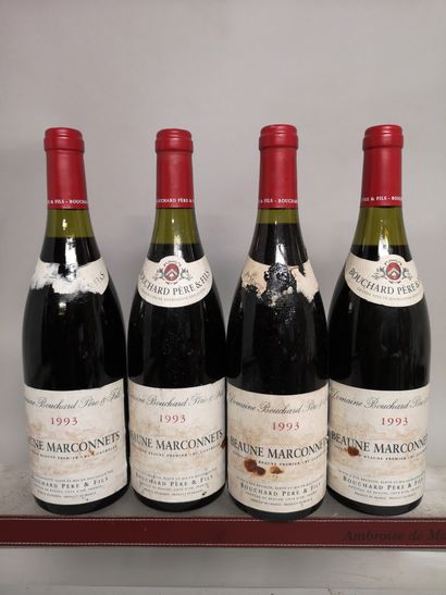 null 4 bottles BEAUNE MARCONNETS 1er Cru - Bouchard Père et Fils 1993 

Stained labels....