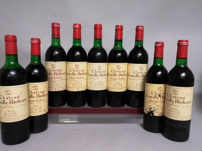 null 9 bottles Château LEOVILLE POYFERRE - 2nd GCC Saint Julien 1979 

Slightly stained...