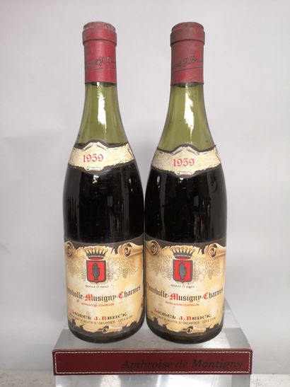 null 2 bouteilles CHAMBOLLE MUSIGNY "CHARMES" - Lionel J. BRUCK 1959 

1 niveau à...