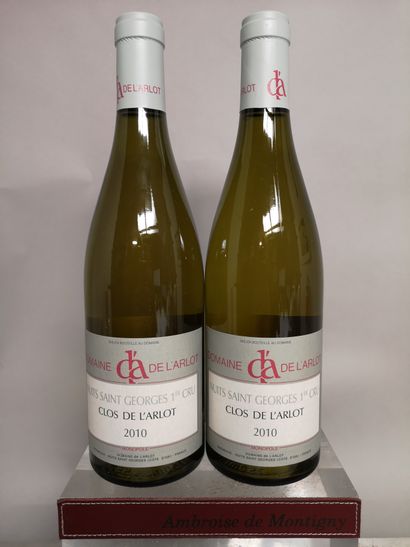 null 2 bouteilles NUITS St. GEORGES 1er cru "Clos de L'ARLOT" blanc - Domaine de...