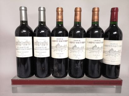 null 6 bouteilles Château LARRIVET HAUT BRION : 1 de 2000, 2 de 2005 et 1 de 2006,...