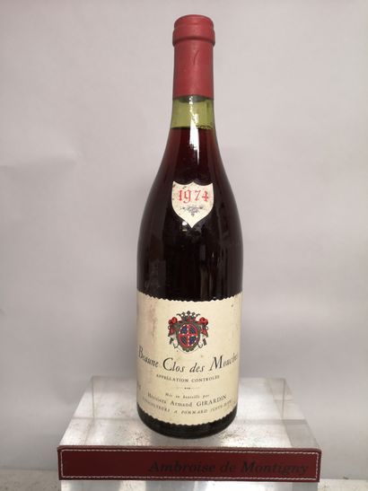 null 1 bouteille BEAUNE « Clos de Mouches » - Héritiers Armand GIRARDIN 1974 

Etiquette...