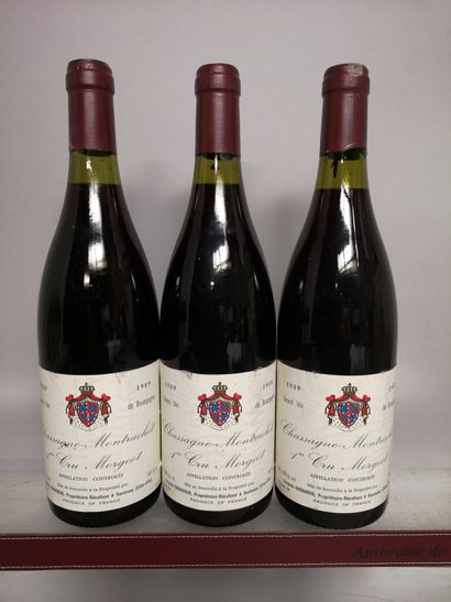 null 3 bouteilles CHASSAGNE MONTRACHET 1er Cru "Morgeot" - Jacques GIRARDIN 1989...
