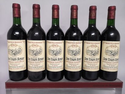 null 
6 bouteilles Château des TOURS BOYER - Bordeaux 1986

