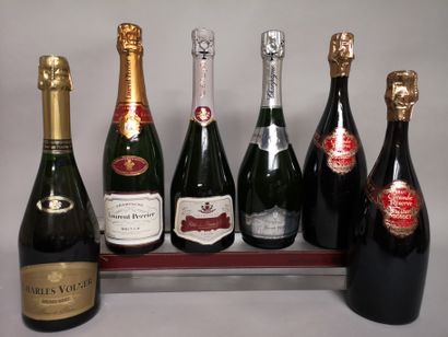 null 6 bottles of CHAMPAGNE and MOUSSEUX WINES including : 

2 GOSSET "Grande Réserve",...