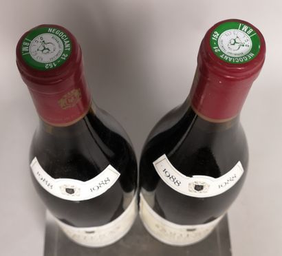 null 2 bouteilles SANTENAY 1er Cru "Clos Rousseau" - Honoré LAVIGNE 1988 

Étiquettes...