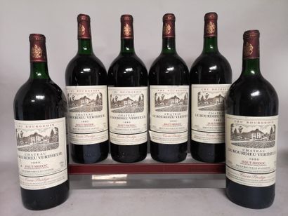 null 6 magnums Château LE BOURDIEU VERTEUIL "Cuvée Prestige" - Haut Médoc 1990 

Étiquettes...
