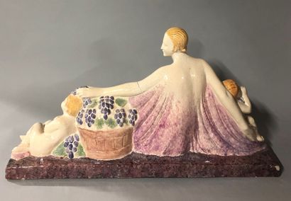 null The harvest 

Glazed ceramic with cracks

Signed H. Fagère ? on the base. 

Small...