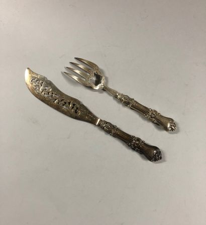  Mannette of cutlery and parts of service out of silver plated metal of which Christofle...