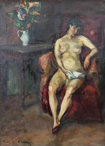 Henri Georges CHEVAL (1897-1976) 
Nude with...
