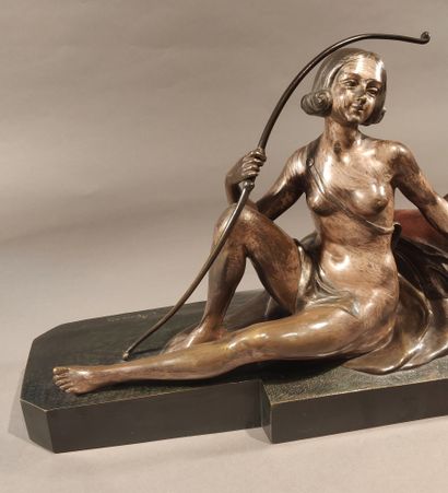 null MORANTE (c.1882-1960)

Diana with a stag, circa 1933

Bronze with triple patina,...