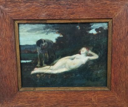null Symbolist school of the 19th century

Reclining Nude

Oil on panel.

23 x 31...