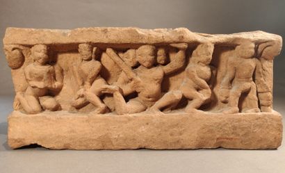 Fragment of a sandstone frieze carved with...