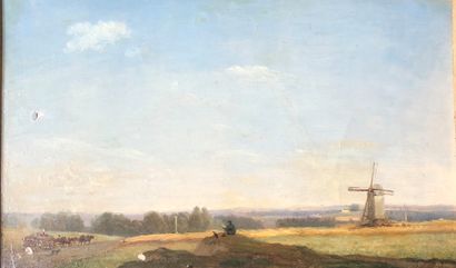null Attributed to Georges MICHEL (1763-1843)

Landscape with an animated mill 

Oil...