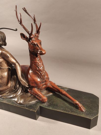 null MORANTE (c.1882-1960)

Diana with a stag, circa 1933

Bronze with triple patina,...