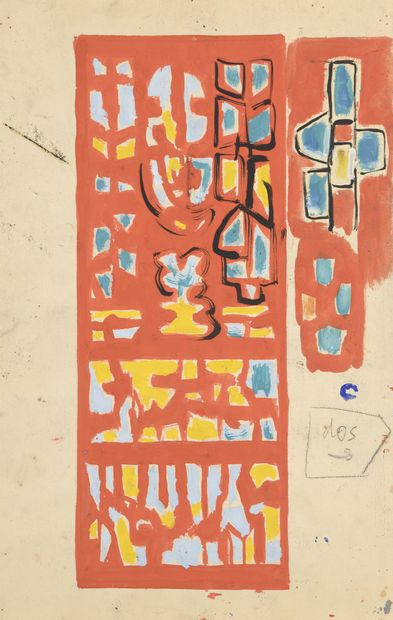 Jean LEGROS (1917-1981) Untitled, circa 1957-59 
Ten gouaches or pastels on paper....