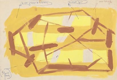 Jean LEGROS (1917-1981) Untitled, circa 1957-59 
Ten gouaches or pastels on paper....