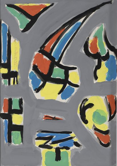 Jean LEGROS (1917-1981) Untitled, circa 1956

Four gouaches on paper. One signed.

Stamp...