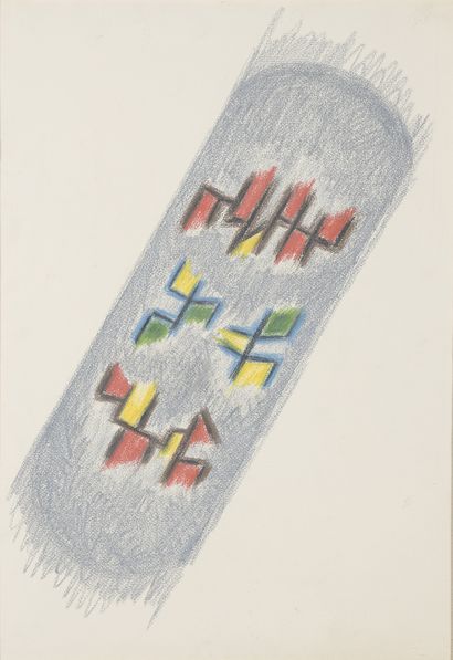 Jean LEGROS (1917-1981) Untitled, Chalo Saint Mars, 1957 
Pastel on paper. 
Studio...