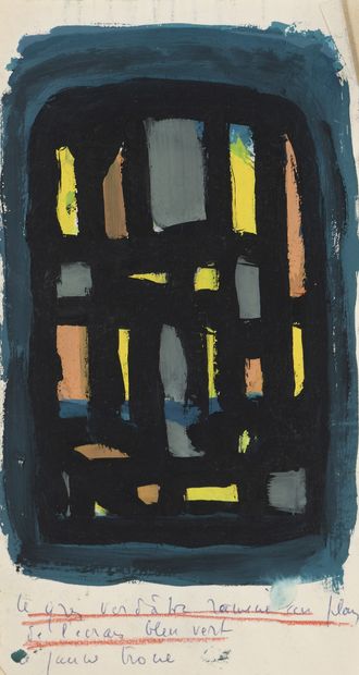 Jean LEGROS (1917-1981) Untitled, from 1956 to 1960 
Four gouaches on paper. 
Stamp...