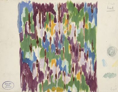Jean LEGROS (1917-1981) Untitled, circa 1957 
Two gouaches on paper and a pastel...
