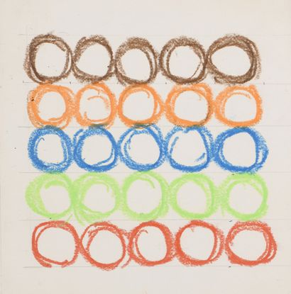 Jean LEGROS (1917-1981) Untitled, circa 1964-65 
Seven pastels on paper. 
Studio...