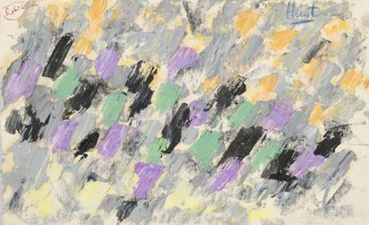Jean LEGROS (1917-1981) Untitled, circa 1960-62 
Five oils on paper, one of which...