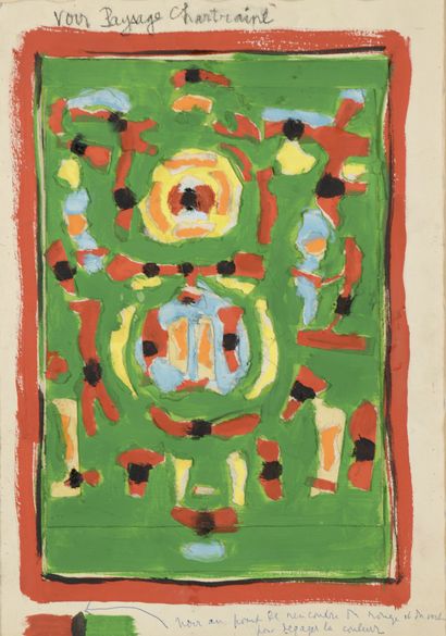 Jean LEGROS (1917-1981) Untitled, circa 1957 
Two gouaches on paper, one of which...