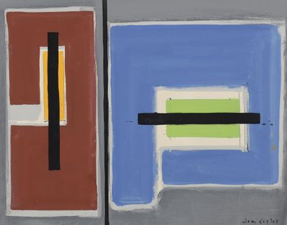 Jean LEGROS (1917-1981) Untitled, circa 1956 
Four gouaches on paper. One signed....