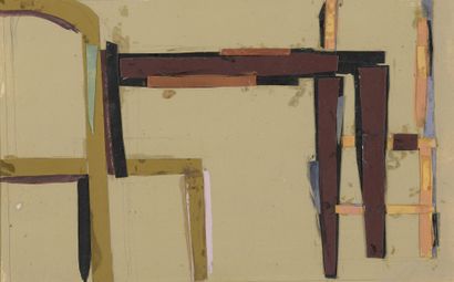 Jean LEGROS (1917-1981) Sans titre 
Collage sur papier. 
Cachet d’atelier au dos....
