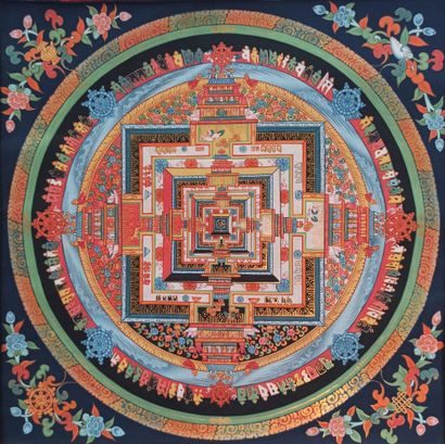 TANGKHA (distemper on canvas) depicting a...