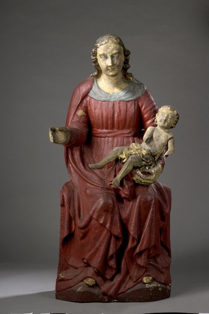 null Early 17th century FRENCH school 

Seated Virgin and Child

High relief in polychromed...