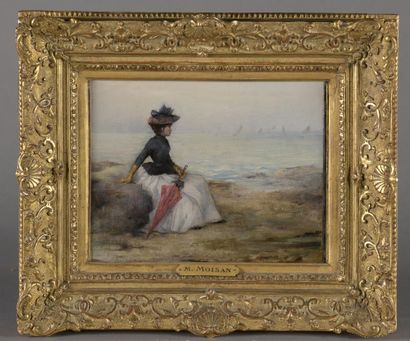 null M. MOISAN (XIXth-XXth)

Elegant and regatta

Oil on canvas.

Signed lower left.

22...