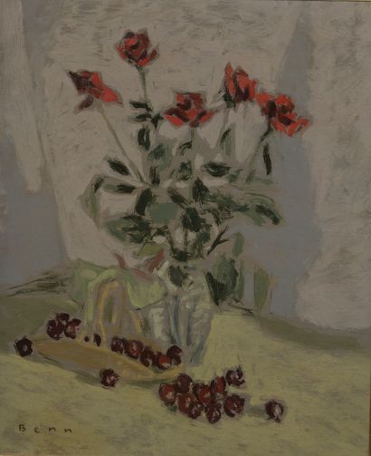 null BENN (1905-1989)

Vase de roses 

Huile sur carton. 

Signée en bas à gauche....
