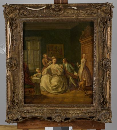  FRENCH SCHOOL circa 1800, follower of Pietro LONGHI 
The toilet of the young woman...