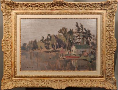 null BENN (1905-1989)

House by the River

Oil on canvas board. 

Signed lower left.

38...