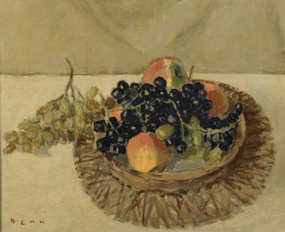 null BENN (1905-1989)

Still life with basket 

Oil on canvas board. 

Signed lower...