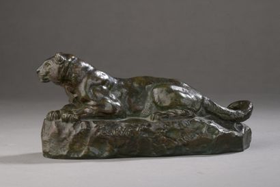null Antoine Louis BARYE (1796-1875)

Panthère de Tunis n°2

Bronze à patine brun...