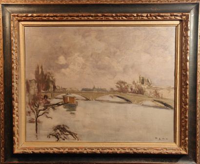 null BENN (1905-1989)

Flooding of the Seine, 1982

Oil on canvas board. 

Signed...
