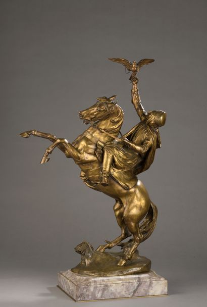 null Ernest Henri DUBOIS (1863-1931)

Le Fauconnier arabe

Bronze à patine dorée.

Edition...