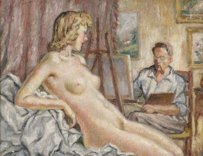 null Abel Jules FAIVRE (1867-1945)

Le peintre et son modèle

Huile sur toile.

Signée...