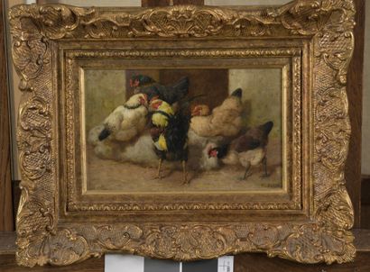 null William Baptiste BAIRD (1847-1917)

Les poules

Huile sur panneau.

Signée en...