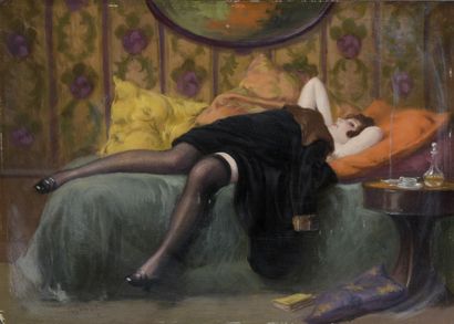 null Albert Joseph PENOT (1862-1930)

Le repos du modèle

Huile sur panneau.

Signée...