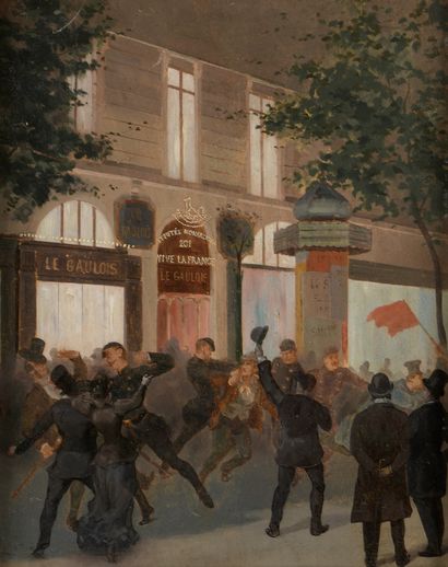 null Jules LE NATUR (1851 - ?) 

The demonstration in front of the newspaper "Le...