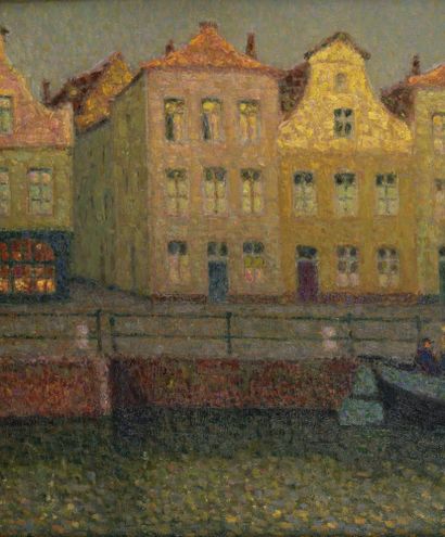 null Henri LE SIDANER (1862-1939)

Le canal, Malines, 1931

Huile sur toile.

Signée...