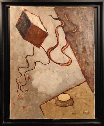 null BENN (1905-1989)

Flying cube, 1933

Oil on canvas.

Signed and dated upper...