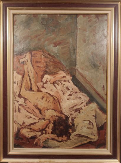 null BENN (1905-1989)

Nude lying down 

Oil on cardboard. 

Signed lower left. 

Small...